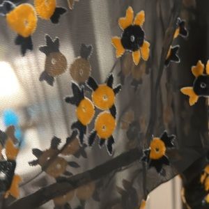 Elegant dress, slip dress included. Burnt velvet-gold flowers ruched waistline.